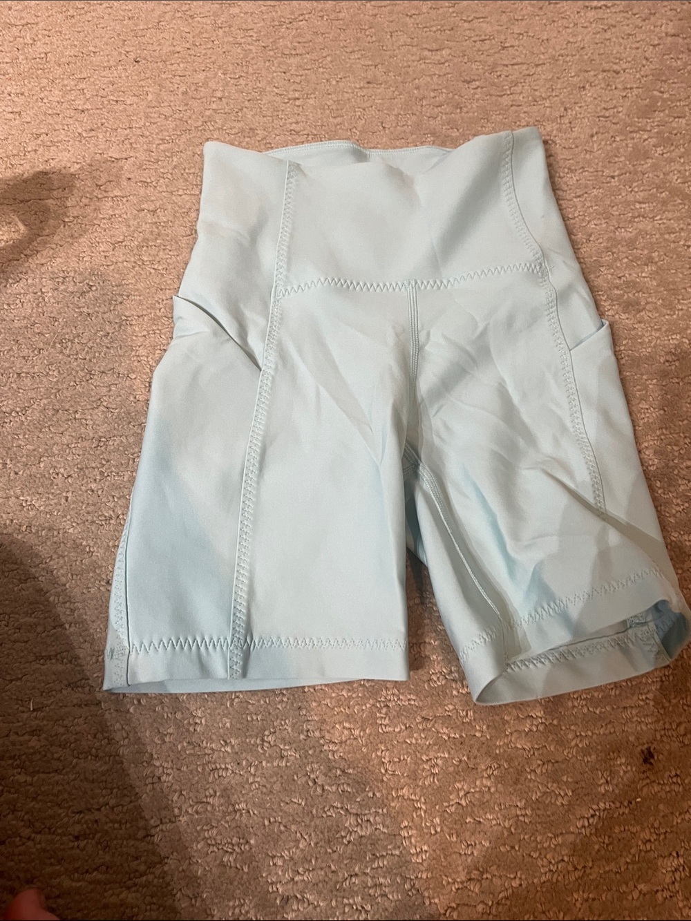 TNA Light Blue High-Rise Athletic Bike Shorts